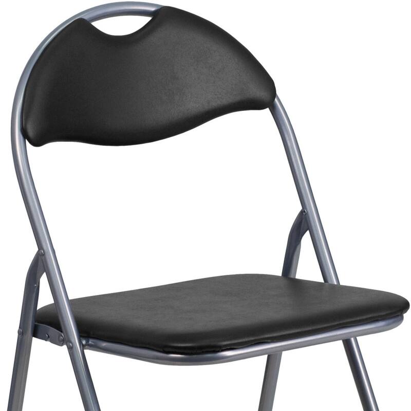 4 Pack 300 lb. Capacity Vinyl Metal Folding Chair with Carrying Handle