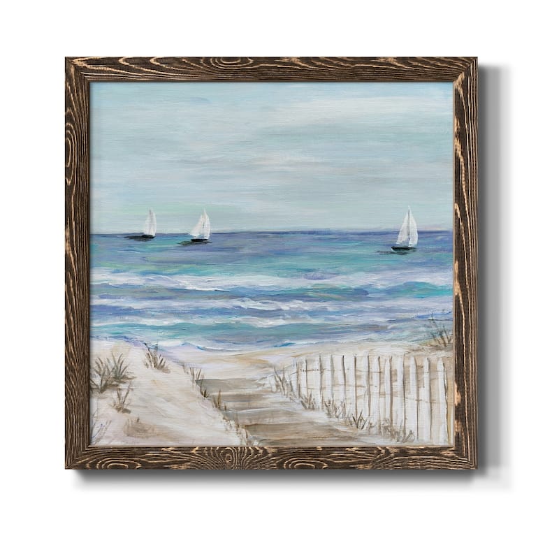 Gulf Shores III-Premium Framed Canvas - Ready to Hang - 17x17 - Walnut
