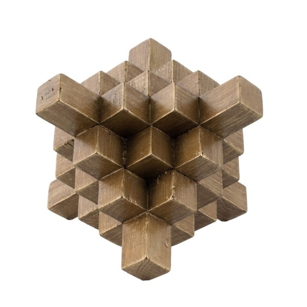 8.25" Gold Classical Style Geometric Table Decor - N/A