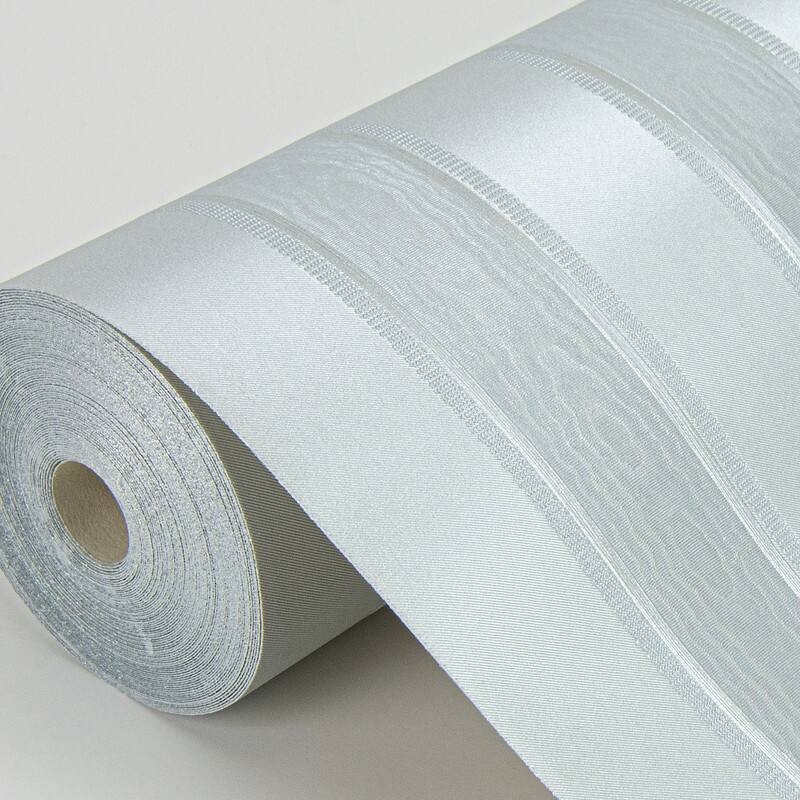 Sirpi Zeta Light Blue Moire Stripe Wallpaper - 20.9 x 396 x 0.025