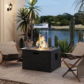 MGO 40,000 BTU Outdoor Square Fire Pit with Steel Burner