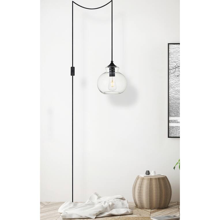 Destiny 1-Light Plug in Pendant with clear shade - 8" Diameter