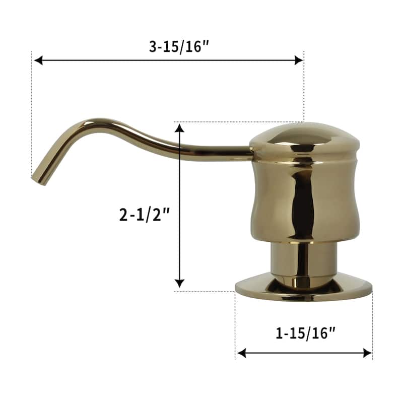 Built in Gold finish Soap Dispenser Refill from Top with 17 OZ Bottle - 3 Years Warranty