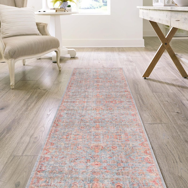 Transitional Pria Collection Area Rug - 2'x7'10" - Antique Blue