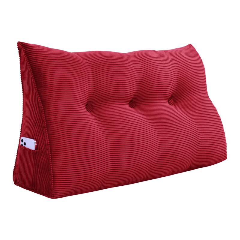 Corduroy Headboard Wedge Reading Pillow for Twin Dorm Bed & Daybed Side Back Support