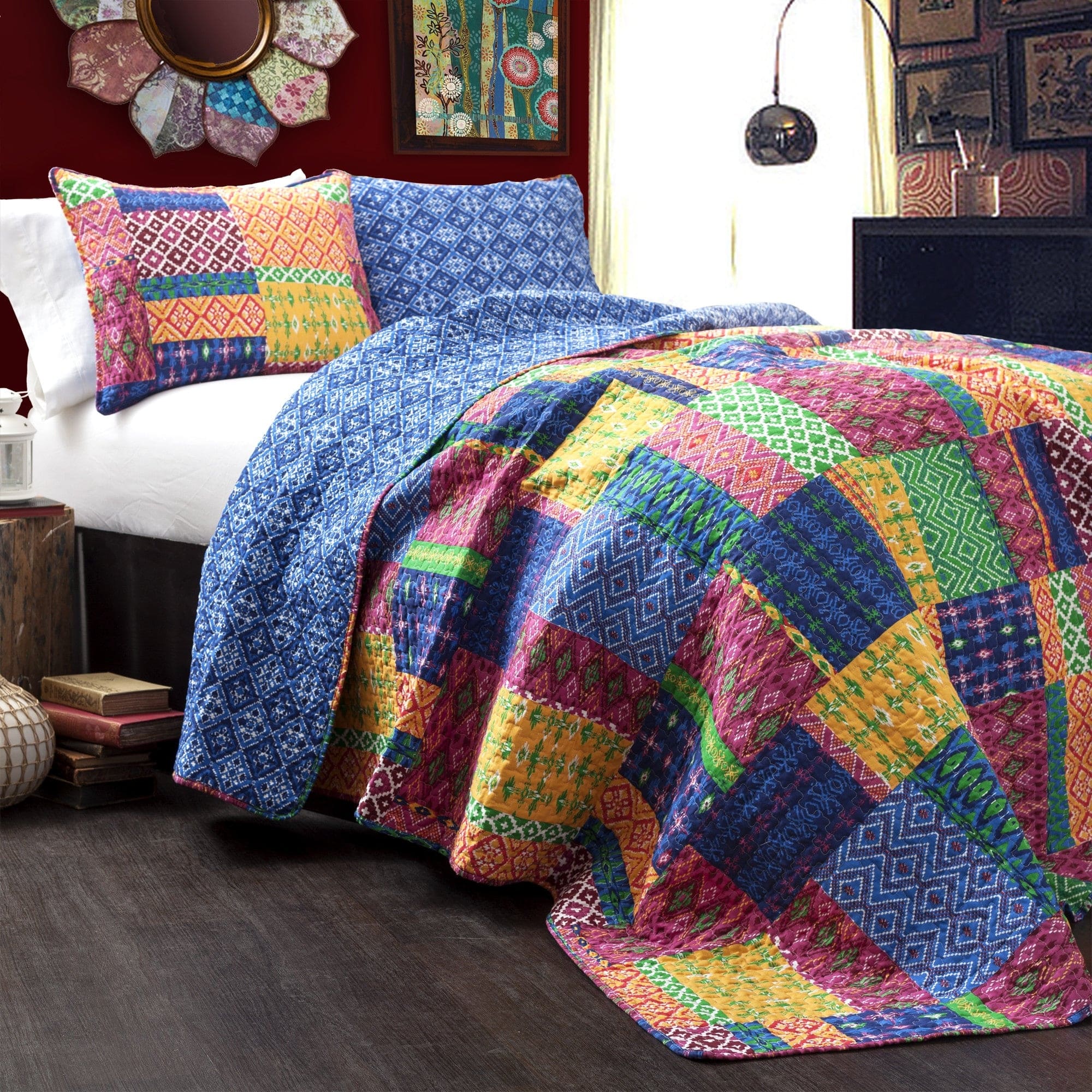 The Curated Nomad Doherty Multicolor Patchwork 3piece Quilt Set On