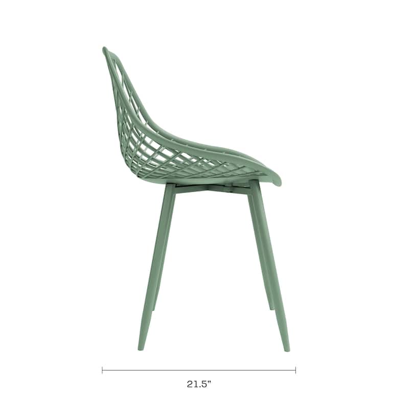 Kurv™ Mid-Century Modern Dining Chair with Steel Legs for Indoors or Outdoors - Set of 2