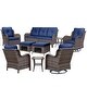 preview thumbnail 53 of 91, Outdoor Patio Furniture Set Brown Wicker Patio Conversation Seating Sets