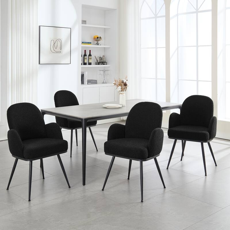 Fabric Upholstered Dining Chairs Set of 2/4 with Arms - 34.8"H x 23.2"W x 22.8"D