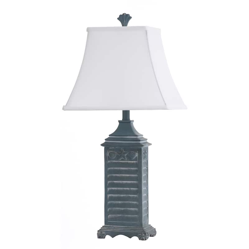 StyleCraft Longboat Key Shutter Matching Finial Table Lamp - Blue