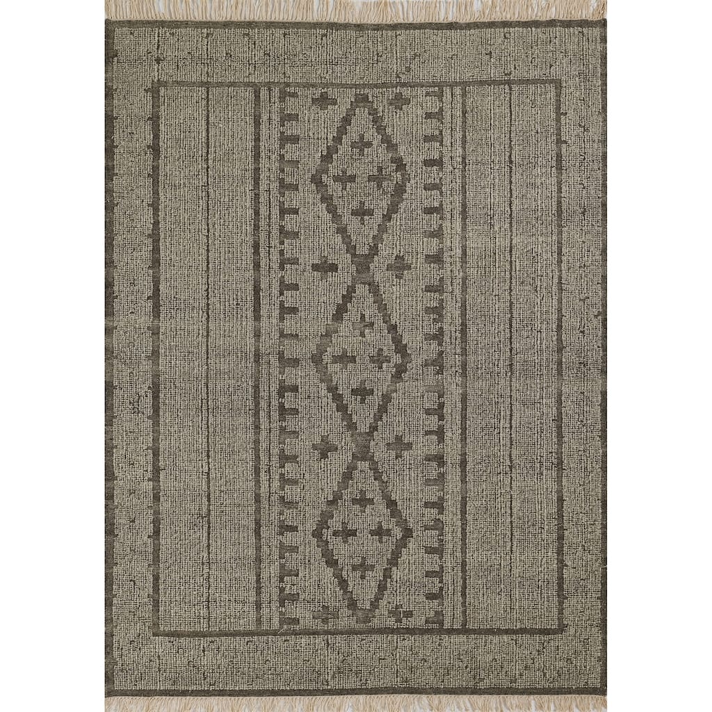 Momeni Bristol Geometric Hand Woven Wool and Cotton Natural Area Rug
