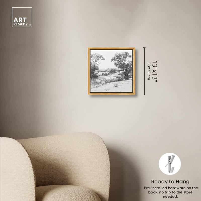 Charcoal Countryside Canvas by Art Remedy
