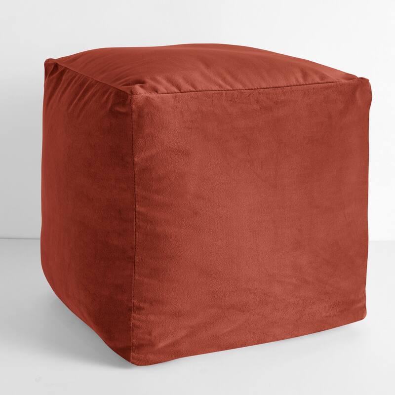 Sorra Home Solid Velvet Indoor Bean Pouf