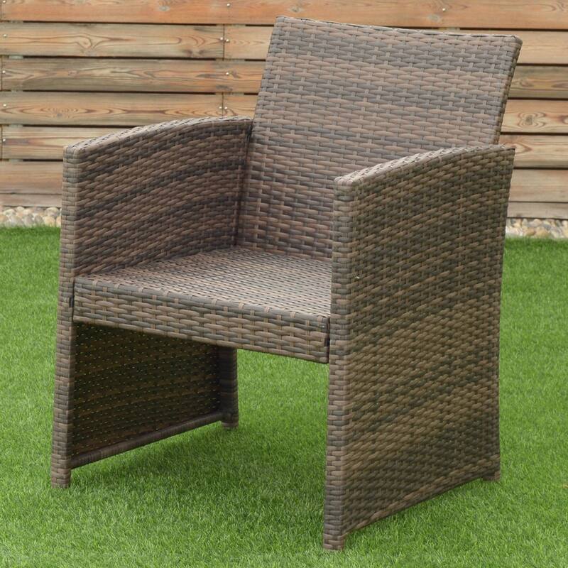 Complete 4-Piece Outdoor Patio Rattan Wicker Furniture Ensemble - 43.5" x 25.5" x 31.0" (L x W x H)