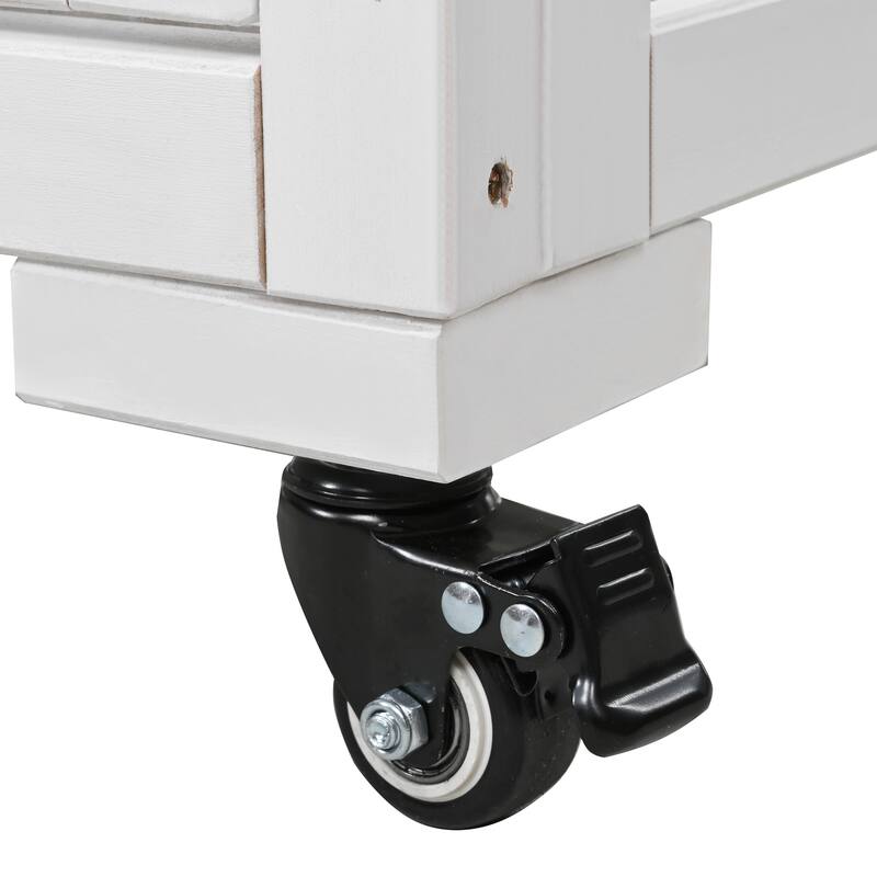 39" Wooden Rustic Potting Bench Table, Storage Cabinet Garden Shed with 2-Tier Shelves and Side Hook