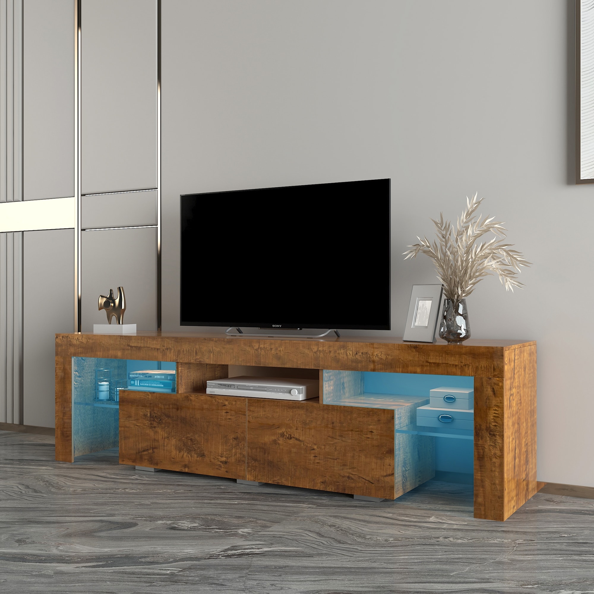 Selsey HUGO – Modern TV Unit/TV Cabinet (140cm, Lancaster Oak) :  : Home & Kitchen