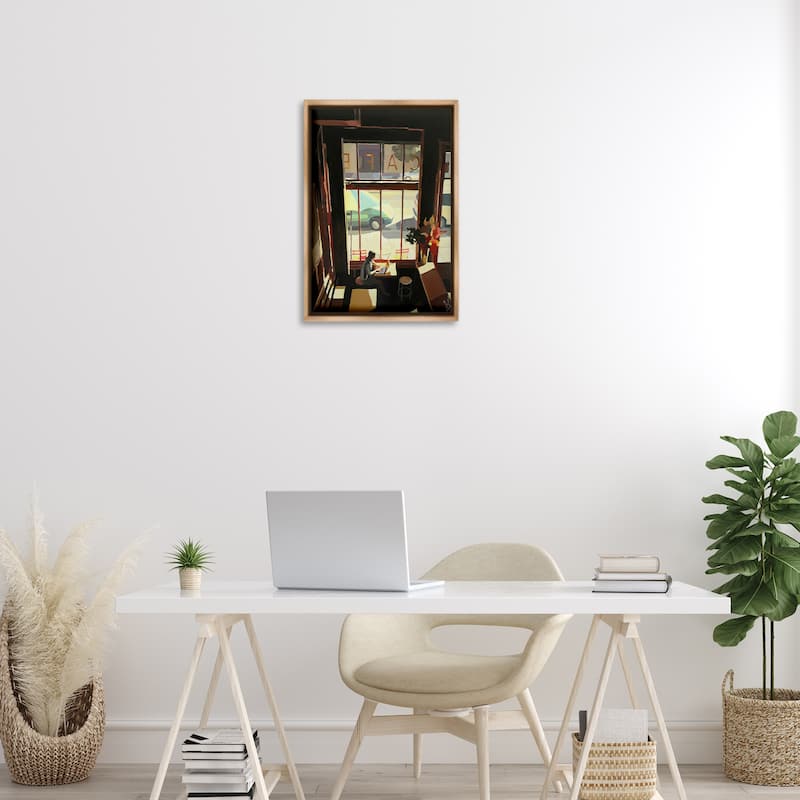 Stupell Tranquil Cafe Environment Framed Floater Canvas Wall Art Design By Keith Thomson