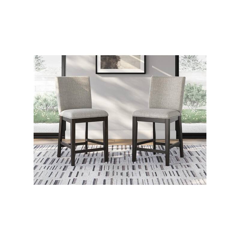 Signature Design by Ashley Neymorton Dark Brown/Gray Counter Height Barstool - 19" W x 22" D x 40" H - Set of 2 - Dark Brown/Gray - Counter Height