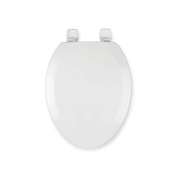 slide 2 of 5, Croydex 19" Tanner Elongated Stick -Tight Wood Toilet Seat