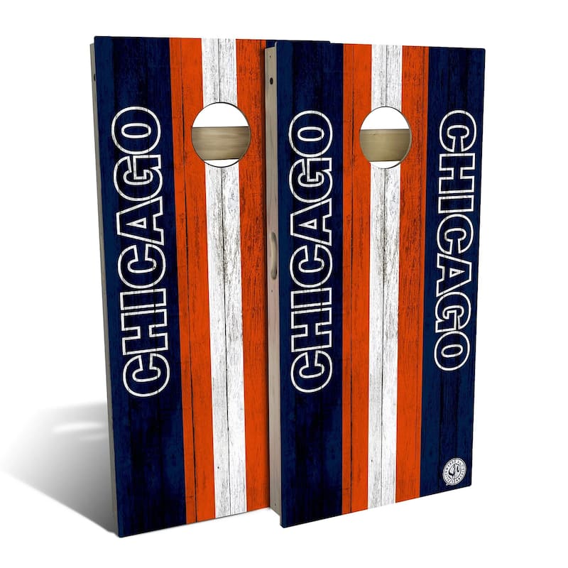 Chicago Football Outdoor Cornhole Board Set - Backyard 2x4 - NO Accessories