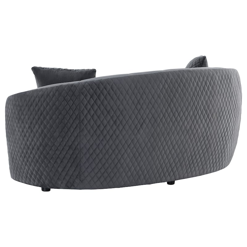Brookside 2-Piece Velvet Upholstered Sofa Set Dark Grey