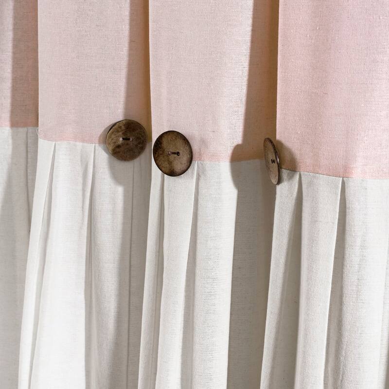 Lush Decor Linen Button Single Panel Window Curtain