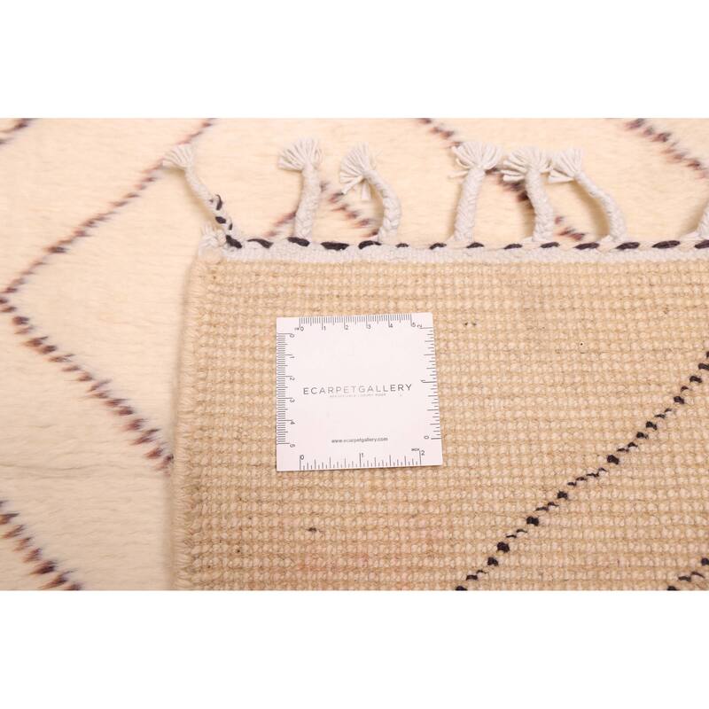 ECARPETGALLERY Hand-knotted Pak Finest Marrakesh Cream Wool Rug - 6'11 x 9'9