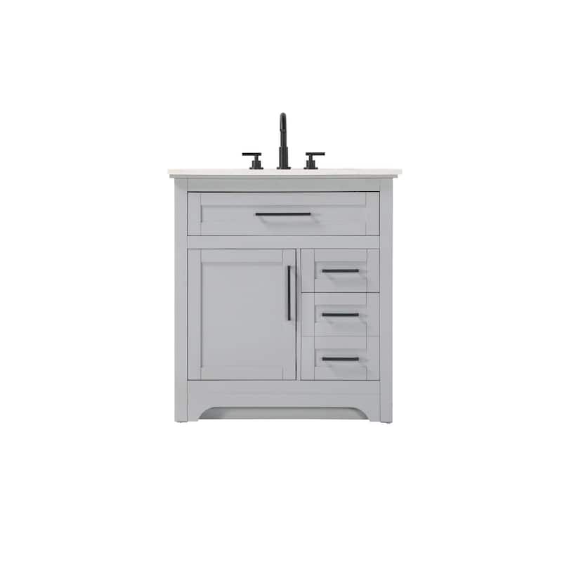 Nathaniel Single Bathroom Vanity (32-42 inch) - Grey - 32"