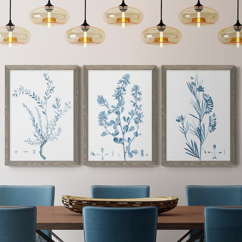 Antique Botanical in Blue VII-Premium Framed Canvas - Ready to Hang - Multi-Color