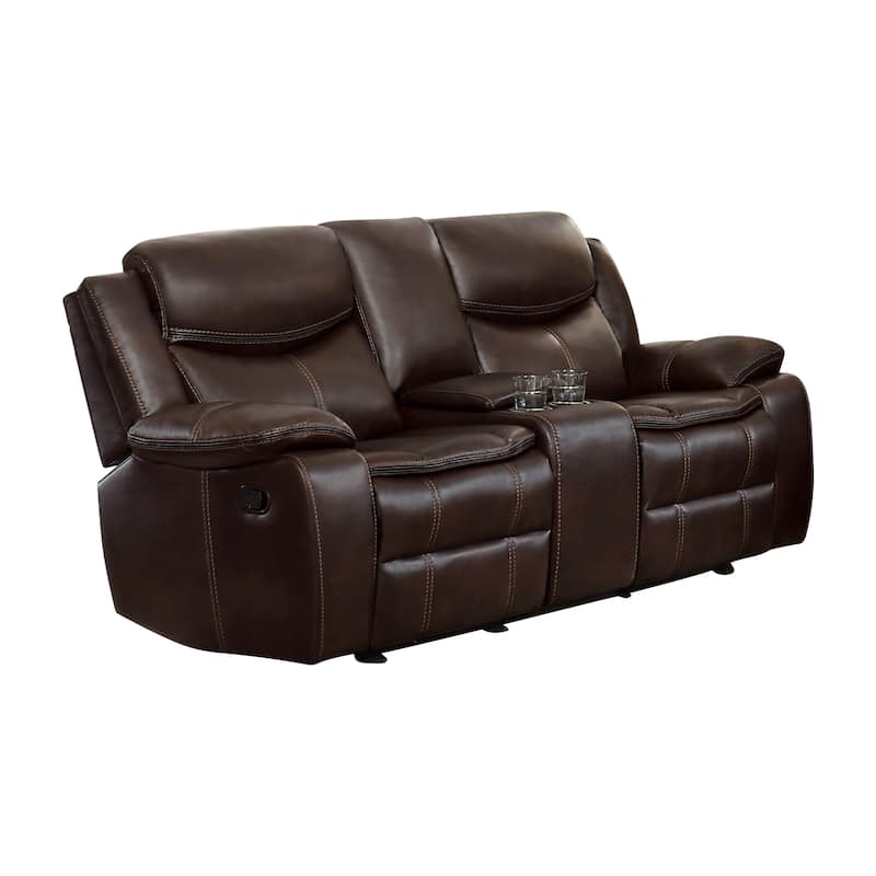 Ember Double Glider Reclining Loveseat - Brown
