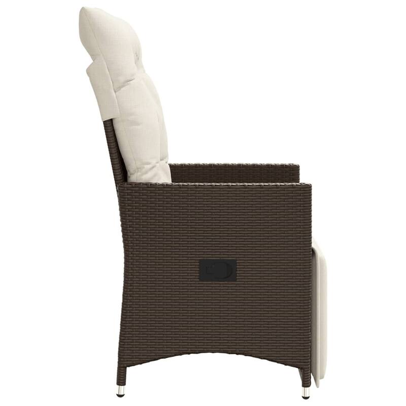 vidaXL Reclining Patio Chairs with Cushions Armchair Outdoor Seating Poly Rattan - 23.2 x 22.0 x 36.2