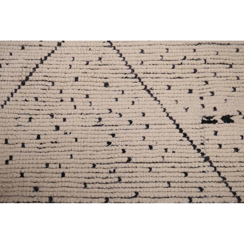 Striped Moroccan Area Rug Handmade Wool Carpet - 5'8" x 9'8"