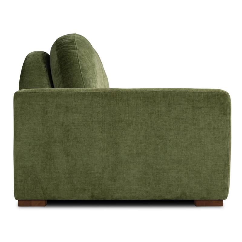 Poly & Bark Fano 99" Sofa in Distressed Green Velvet