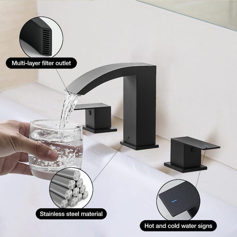 Topcraft Stainless Steel Two Handle Bathroom Sink Faucet