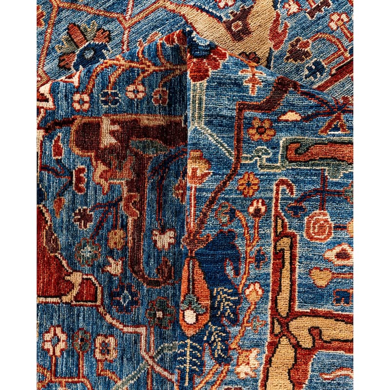 Serapi One-of-a-Kind Hand-Knotted Area Rug - Blue - 9' 1" x 11' 11"