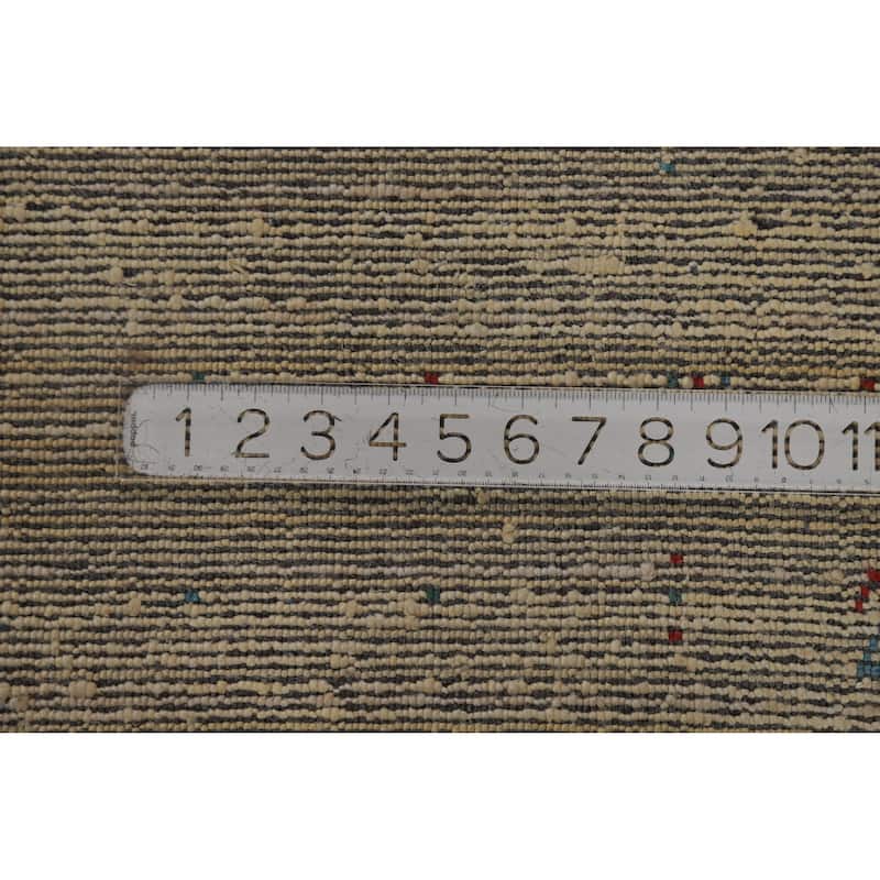 Hand Knotted Oriental 100% Wool Carpet Tribal Animal Pictorial Yellow & Gold Gabbeh Area Rug - 8' 1'' X 5' 0''