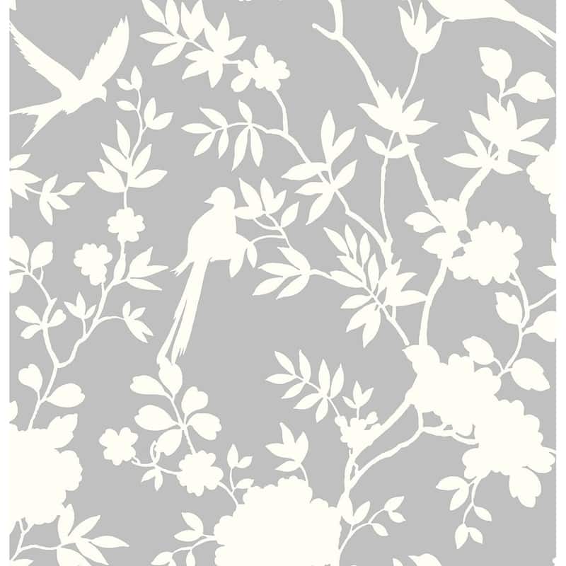 Luxe Haven Mono Toile Peel and Stick Wallpaper - 27 in. W x 18 ft. L - Harbor Mist