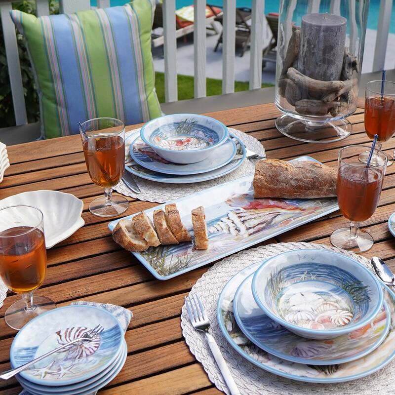 Certified International Seacoast Melamine 12-piece Dinnerware Set, Service for 4