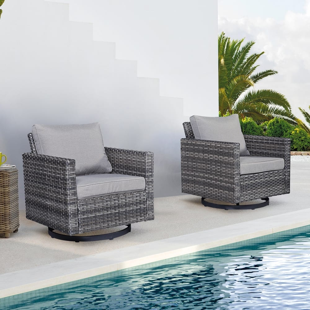 Outdoor Swivel Chairs Patio Glider Chairs Set of 2