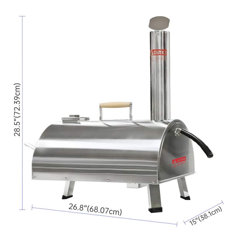 12" Semi-Automatic Rotatable Pizza Ovens with Built-in Thermometer Pizza Cutter Carry Bag