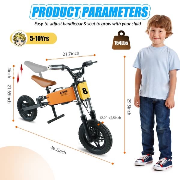 Orange Aluminium Alloy Children's outdoor off-road electric bicycle No battery Electric bicycle that can be Pedalled