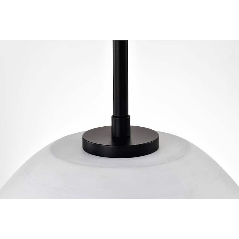 Collins 14 Inch Pendant with White Ceramic - Matte Black