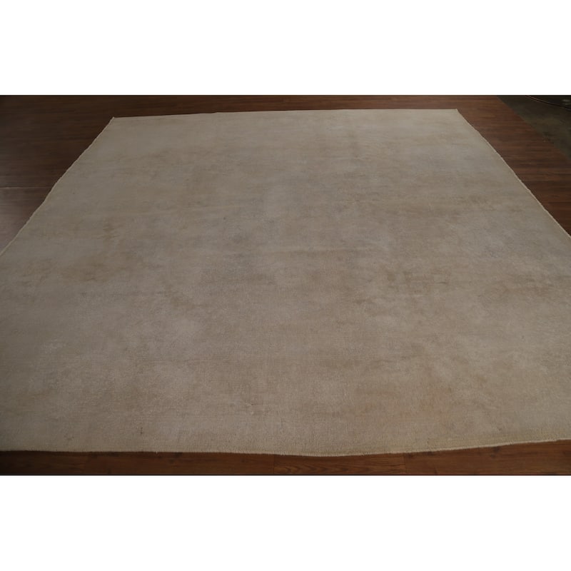 Mashad Persian Square Vintage Area Rug Hand-Knotted Wool Carpet - 9'8" x 9'10"