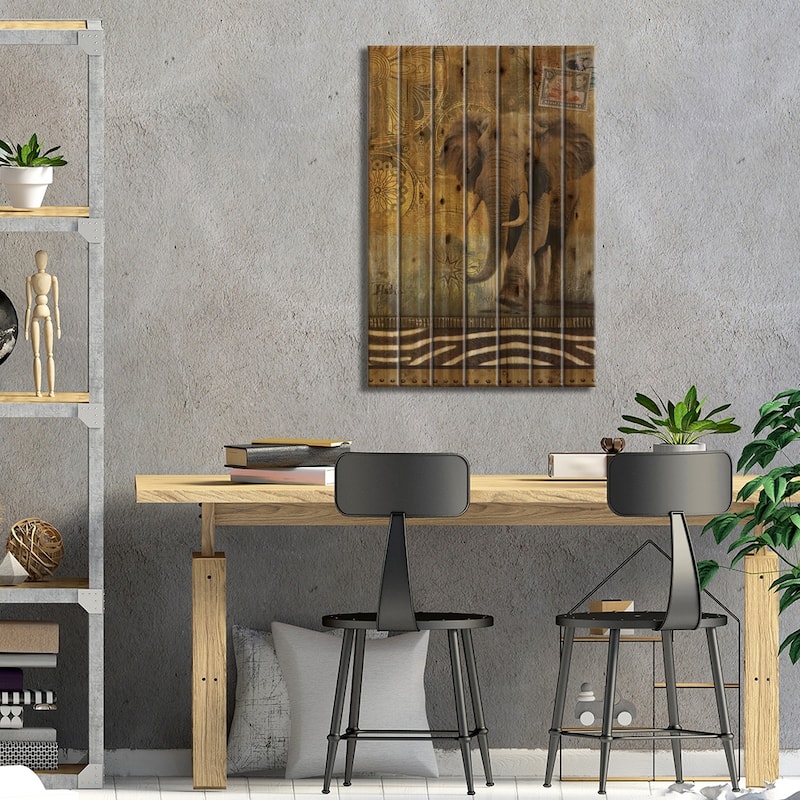 Expedition I Print On Wood by Patricia Pinto - Multi-Color
