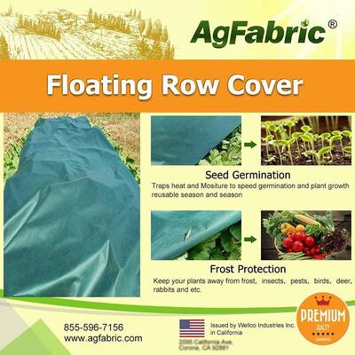 Agfabric 13x30ft Floating Row Cover Plant Protection,0.9oz,DarkGreen