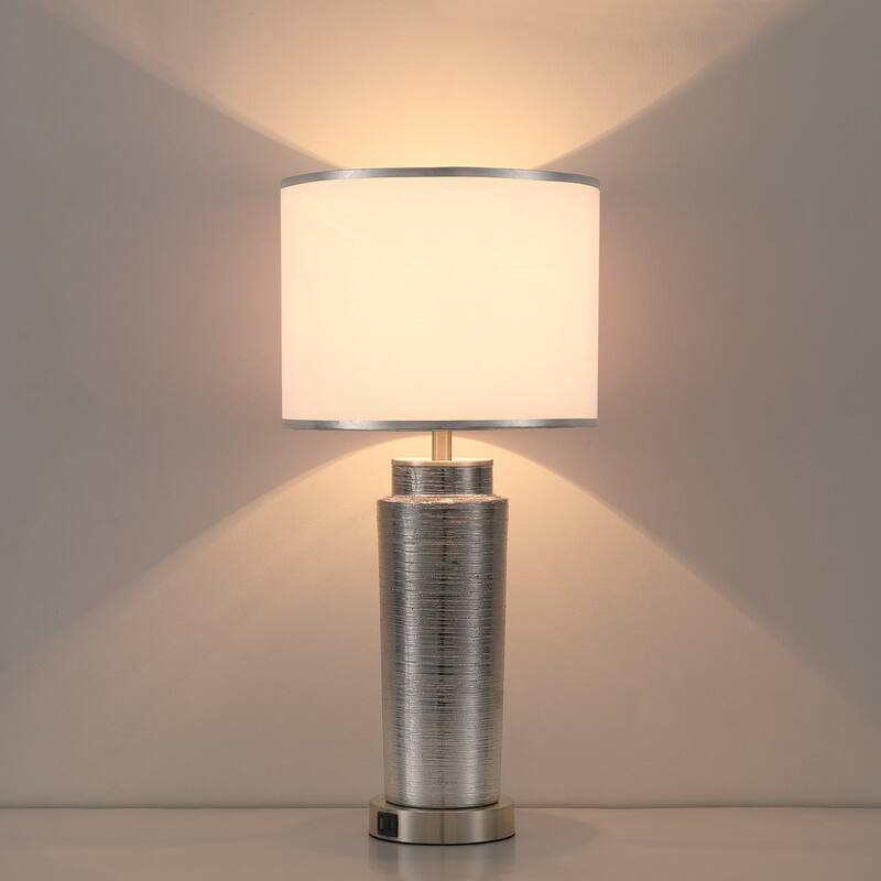 Acroma 25 '' Modern Ceramic Table Lamp with USB Ports - 1-light