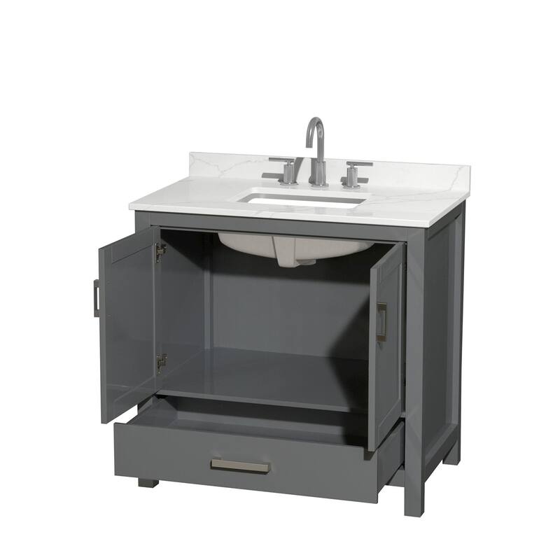 Wyndham Collection WCS141436S-QTZ-US3MXX Sheffield 36" Free Standing