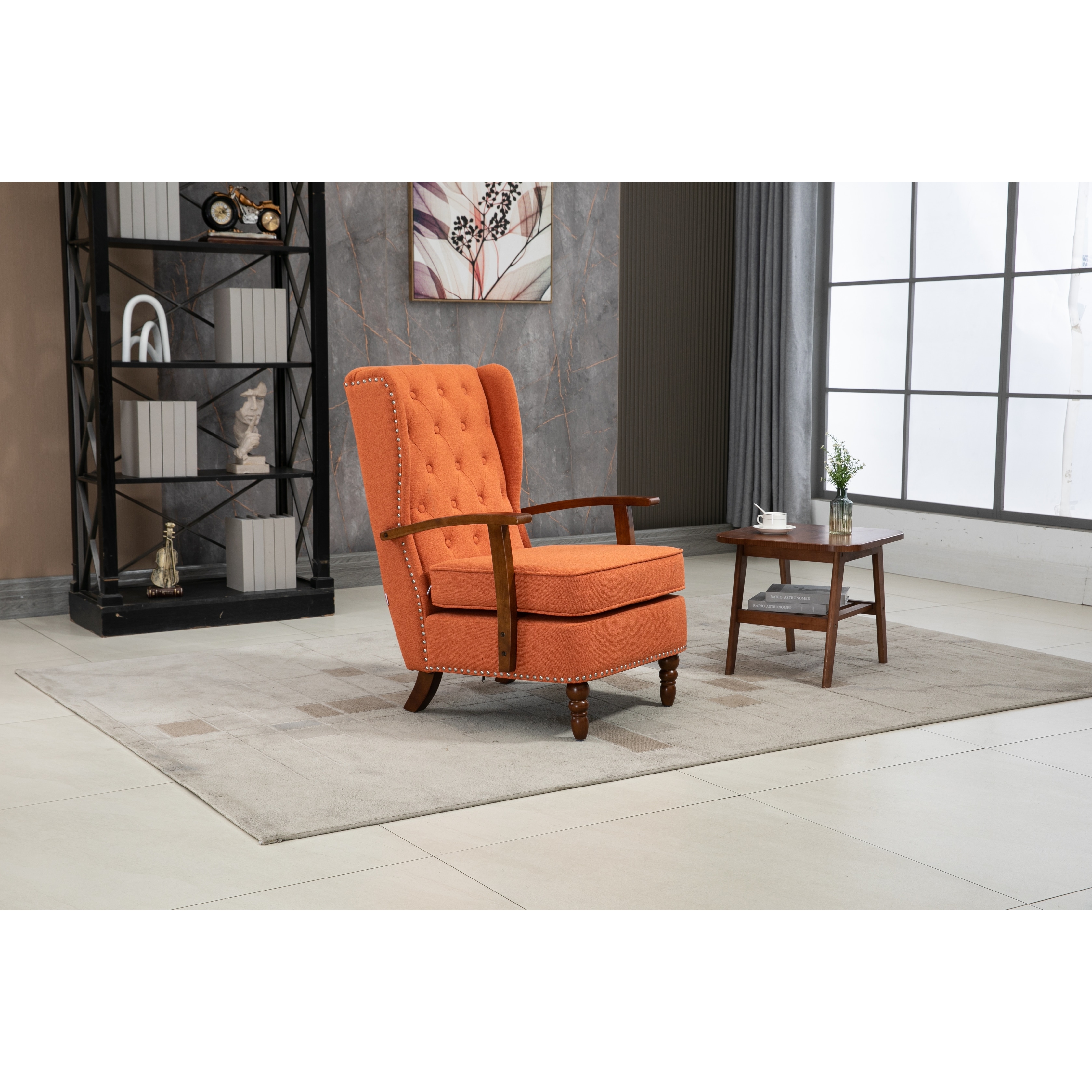 Living Room Wingback Chairs w Removable Cushion Armchair High