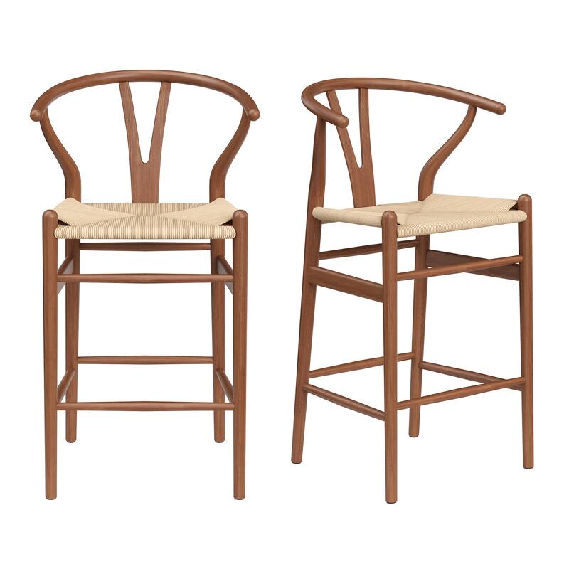 Weave Counter Height Bar Stools, Fully Assembled Rattan Bar Chairs for Kitchen Island,1pc