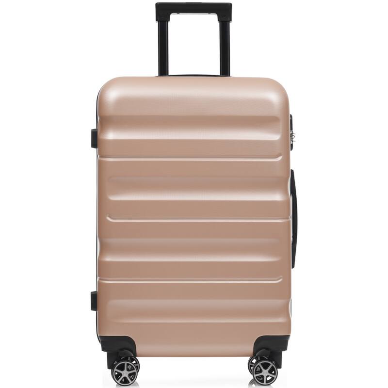 6-Piece Modern Hard-Shell Luggage, Lightweight Luggage with Spinner Wheels, for Boarding Travel, Champagne